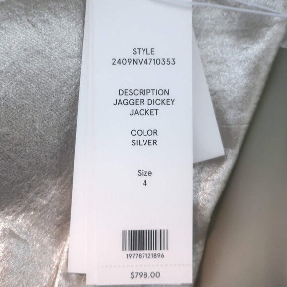 Veronica Beard Metallic Suit Silver Size 4 Jagger Jacket & Millicent Pants NEW - Picture 10 of 13